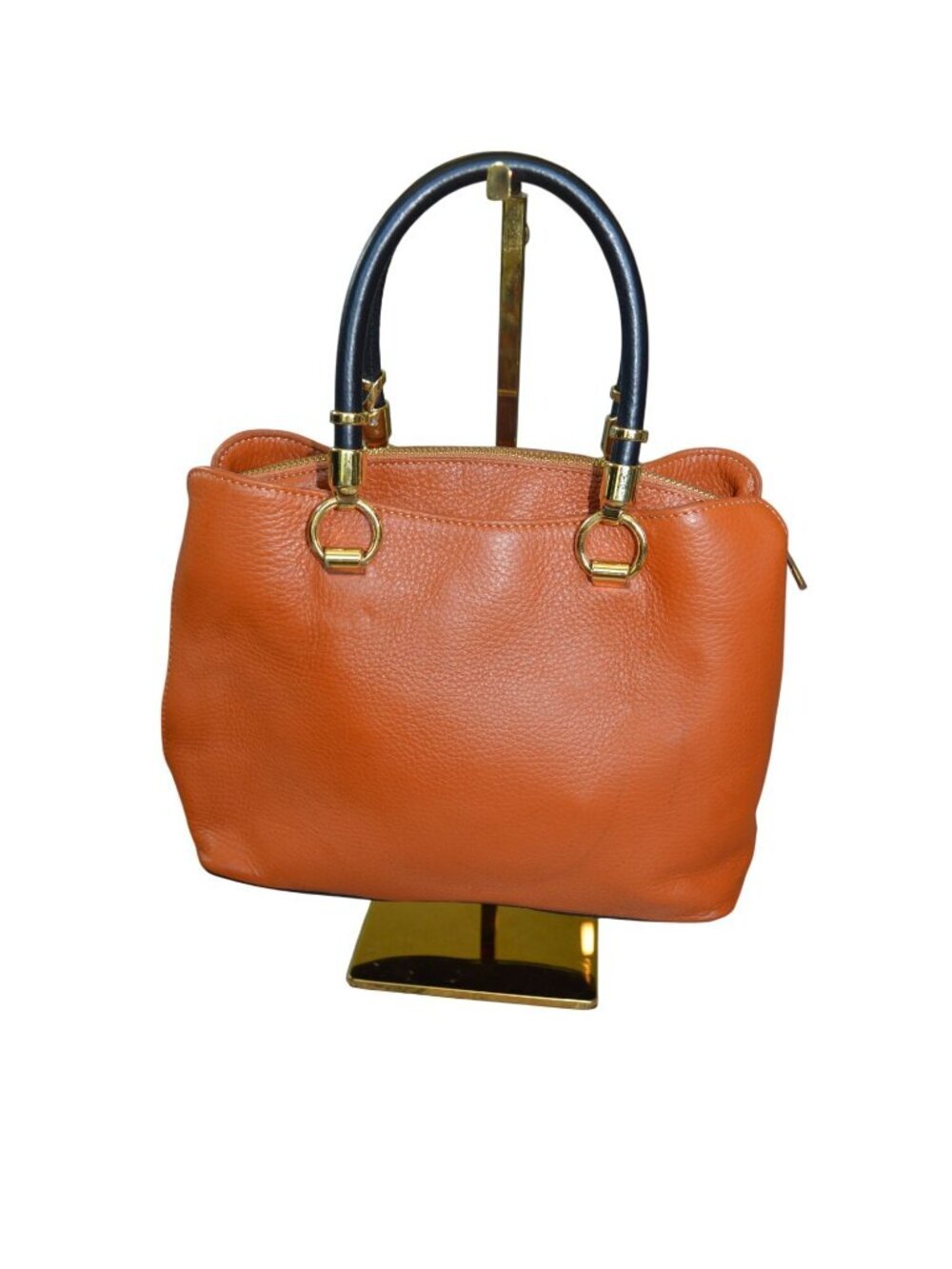 Valentina Cognac Brown Leather Small Crossbody Handbag Purse Top Handles Boho